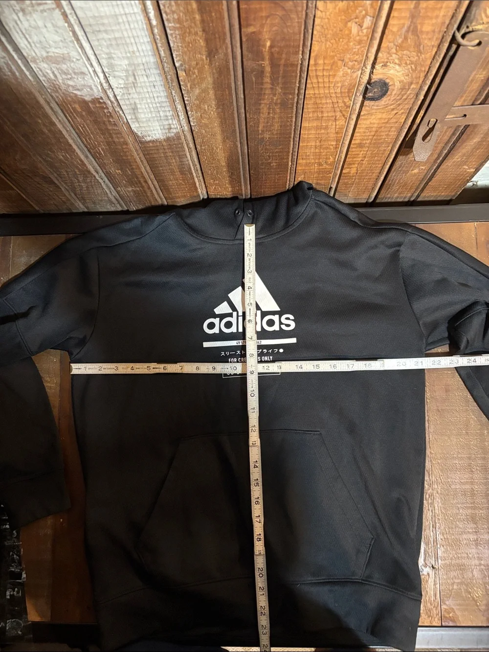 adidas Black Hoodie with White Logo